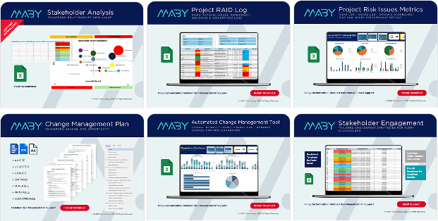 MABY project management tools and templates collage all bundle